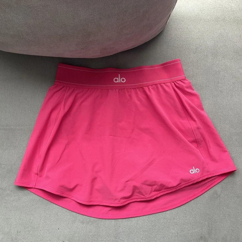 Alo Yoga Match Point Tennis Skirt Pink Summer Crush XXS